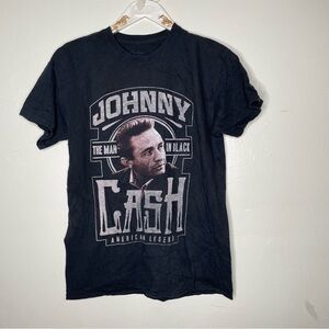 JOHNNY CASH BLACK & WHITE GRAPHIC MUSIC T SHIRT SZ M